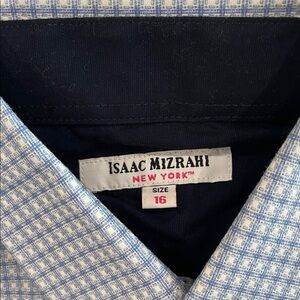 Isaac Mizrahi Boy’s Blue Plaid Button Down Shirt